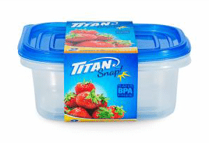 TITAN SNAP MEDIUM RECTANGULAR FOOD CONTAINER 670ML 2/PK X 12/CS