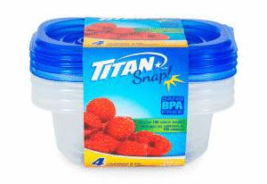 TITAN SNAP SMALL RECTANGULAR FOOD CONTAINER 280ML 4/PK X 24/CS