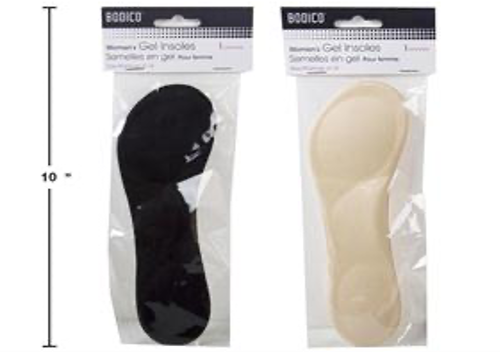 bodico gel insoles (blk & nude)