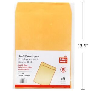 9x12" peal & seal craft envelope (pk5)