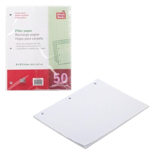 graph paper 4to1" quad 50 shts pack 27.6x21.3cm 8.5x11"