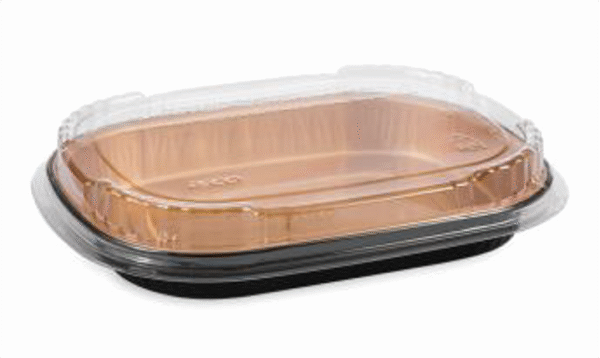 TITAN 22oz SM. BLK/GOLD ENTREE CONTAINER WITH LID 4x25 SETS/CS
