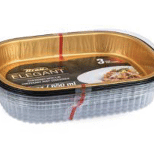 TITAN 22oz SM. BLK/GOLD ENTREE CONT. HIGH DOME LID 3/PK x 12/CS