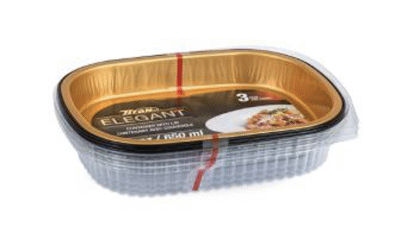 TITAN 22oz SM. BLK/GOLD ENTREE CONT. HIGH DOME LID 3/PK x 12/CS