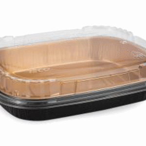 TITAN 52oz MED BLK/GOLD ENTREE CONTAINER WITH LID 2x25 SETS/CS