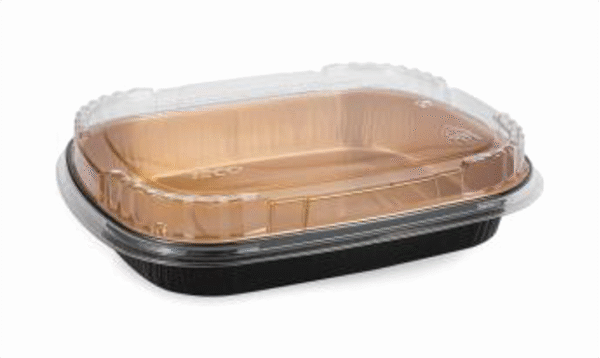 TITAN 52oz MED BLK/GOLD ENTREE CONTAINER WITH LID 2x25 SETS/CS