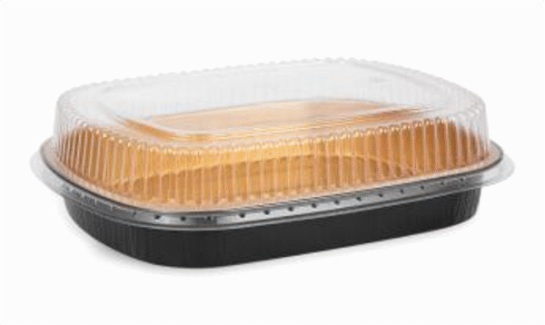 TITAN 72oz LG. BLK/GOLD ENTREE CONT. HIGH DOME LID 2x25 SETS/CS
