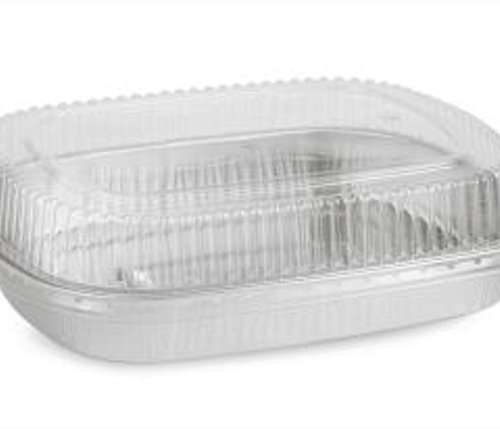 TITAN 72oz LG. SILVER ENTREE CONT. HIGH DOME LID 2x25 SETS/CS