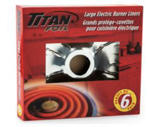 TITAN LARGE ELECTRIC BURNER LINERS HD 6/Pack (Bx/10)