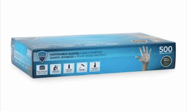 SANI-GUARD DISPOSABLE LDPE GLOVES S/M 500/PK X 20/CS(1414143)