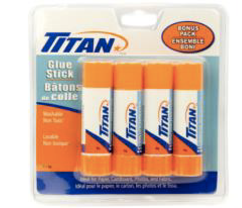 TITAN GLUE STICKS 8G X 4PK / 24CS