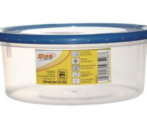 TITAN SEAL SHORT ROUND FOOD CONTAINER 0.73L 24/CS