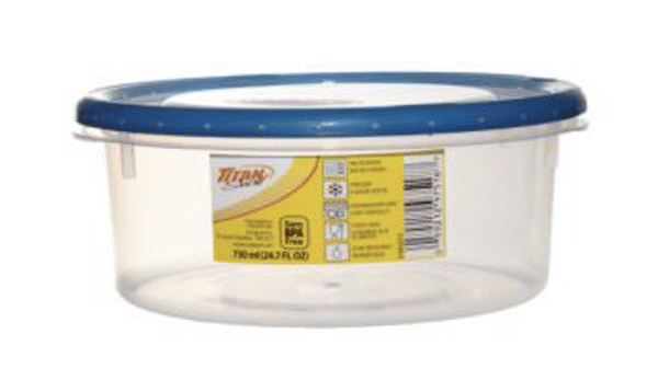 TITAN SEAL SHORT ROUND FOOD CONTAINER 0.73L 24/CS