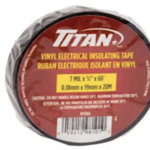 TITAN BLACK P.V.C. ELECTRIC TAPE 18mm x 20m 12/CASE (1234445)
