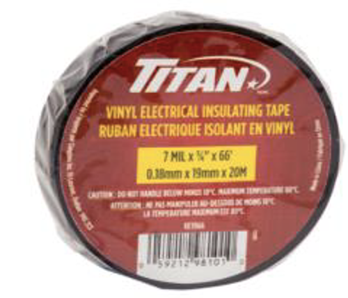 TITAN BLACK P.V.C. ELECTRIC TAPE 18mm x 20m 12/CASE (1234445)