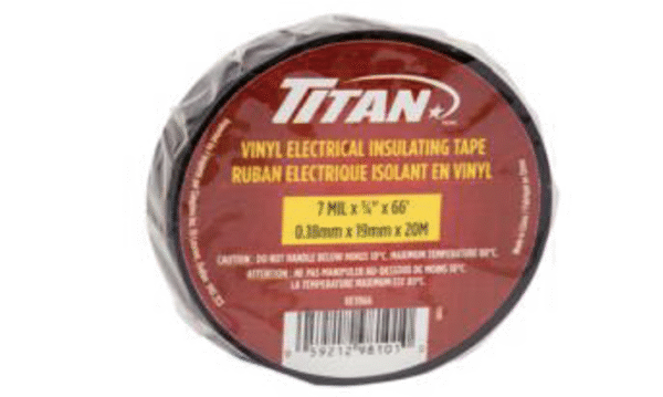 TITAN BLACK P.V.C. ELECTRIC TAPE 18mm x 20m 12/CASE (1234445)