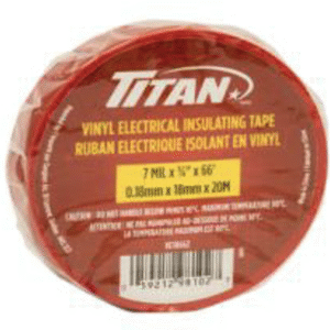 TITAN RED P.V.C. ELECTRICAL TAPE 18mm x 20m 12/CS