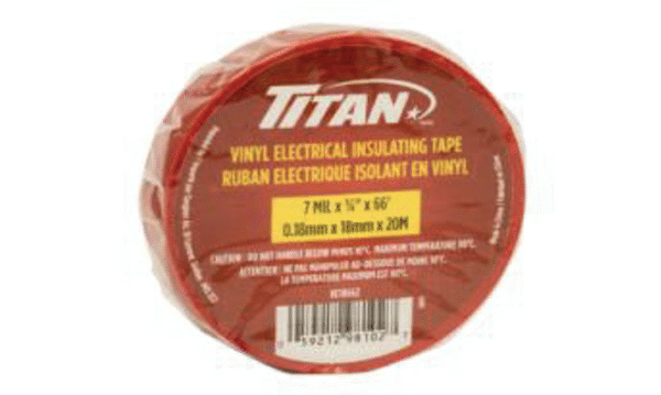 TITAN RED P.V.C. ELECTRICAL TAPE 18mm x 20m 12/CS