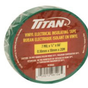 TITAN GREEN P.V.C. ELECTRICAL TAPE 18mm x 20m 12/CASE