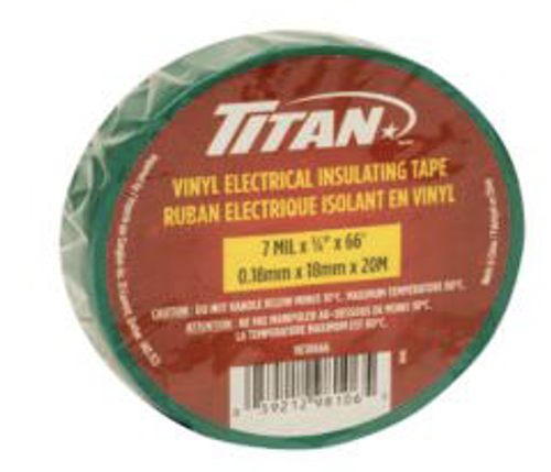 TITAN GREEN P.V.C. ELECTRICAL TAPE 18mm x 20m 12/CASE
