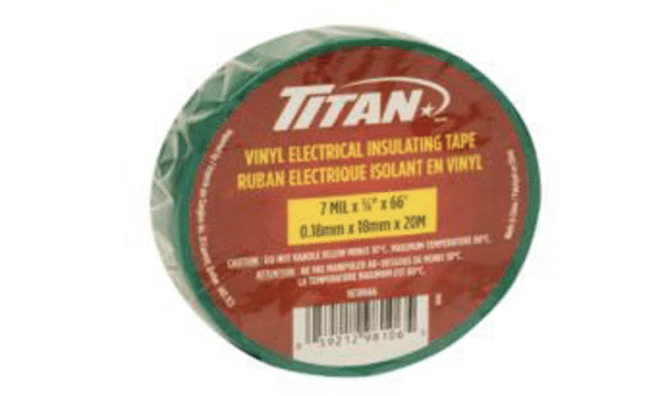 TITAN GREEN P.V.C. ELECTRICAL TAPE 18mm x 20m 12/CASE