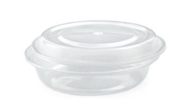CLEAR BASE ROUND TAKEOUT CONTAINER 425ml w/LID 50/PK X 3/CS