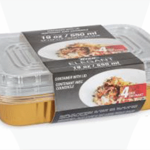 TITAN 19oz GOLD & SILV PORTION CONTAINER WITH LID 4x12 SETS/CS