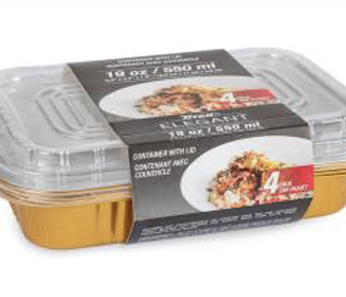 TITAN 19oz GOLD & SILV PORTION CONTAINER WITH LID 4x12 SETS/CS
