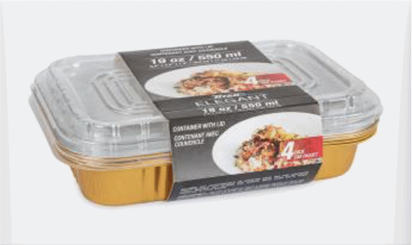 TITAN 19oz GOLD & SILV PORTION CONTAINER WITH LID 4x12 SETS/CS