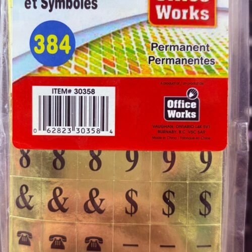 number & symbol label