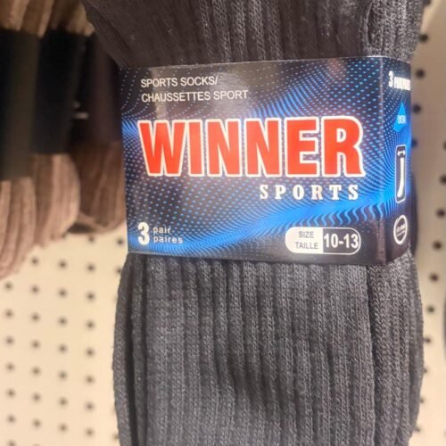 Winners Socks Chausettes Size 10-13 (Pk3)