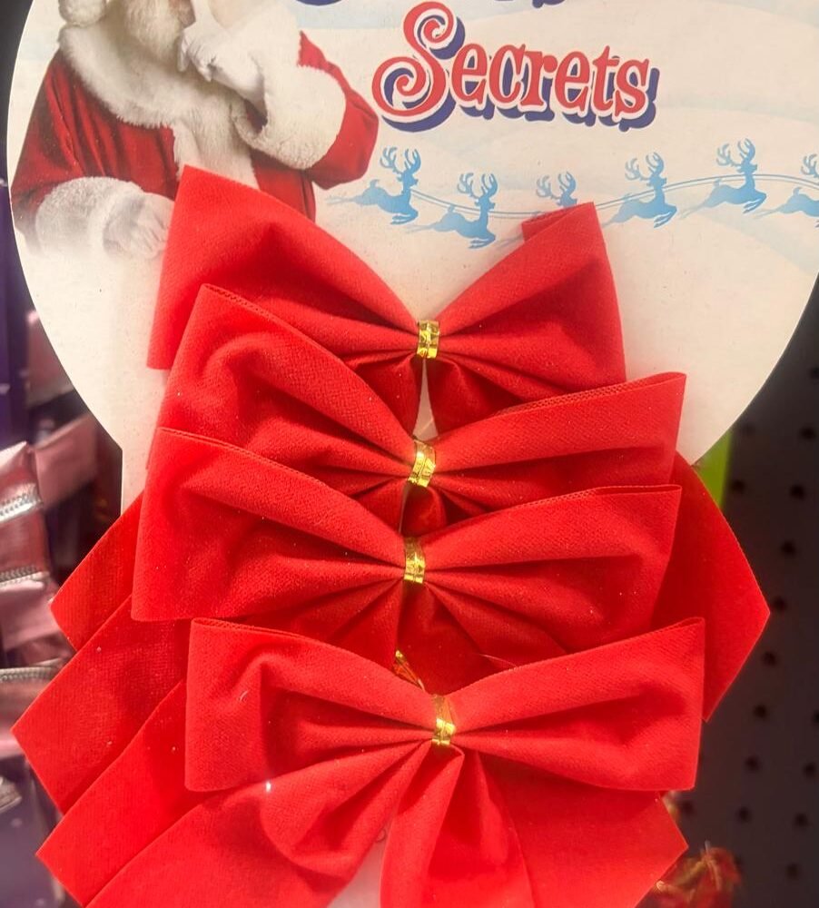 XMAS-Santa Secret Bows (PK/3)