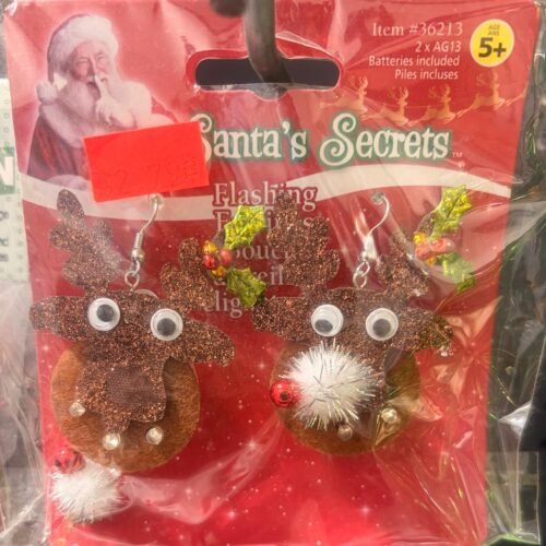 XMAS- Santa Flashing Earrings