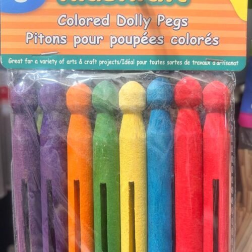 Wooden Colored Dolly Pegs (Pk/8)