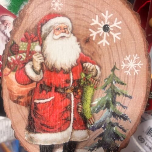 XMAS-Lightup Wooden Santa Standing