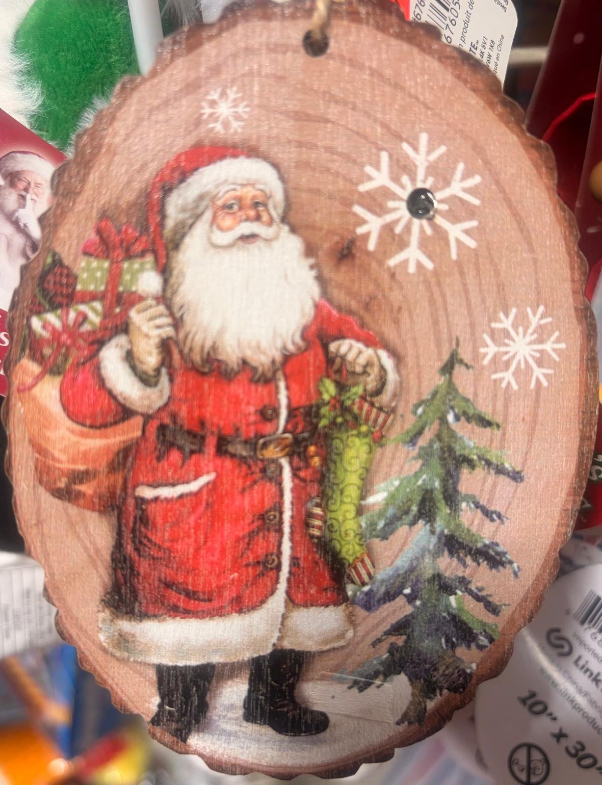 XMAS-Lightup Wooden Santa Standing