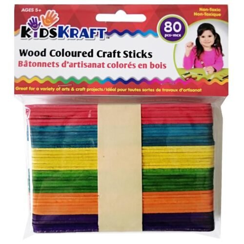 Coloured Craft Sticks (Pk/80)