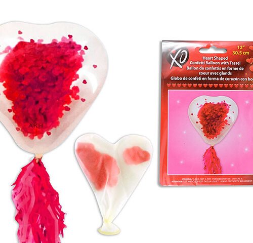 heart shaped confetti tassel balloon