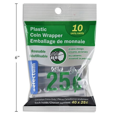 coin wrapper $0.25 coins (pk10)