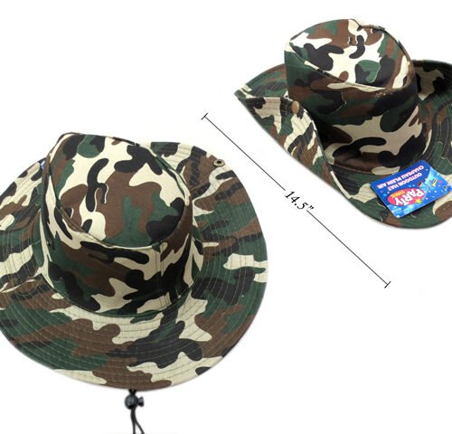 camouflage outdoor hat w/string