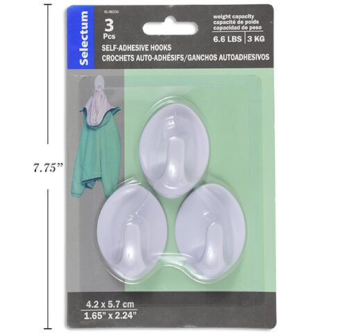 self adhesive hooks (pk3)