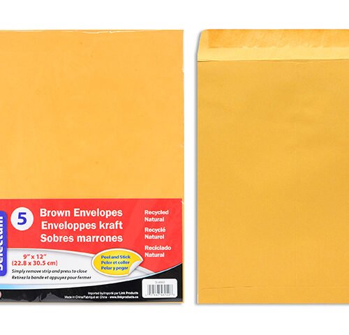 kraft envelopes 9x12" (pk5)