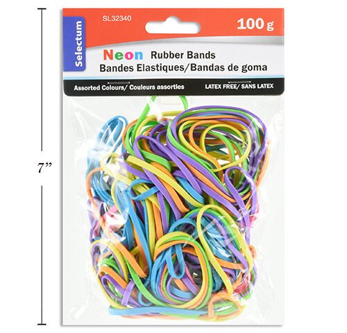 neon colour rubber bands (100g)