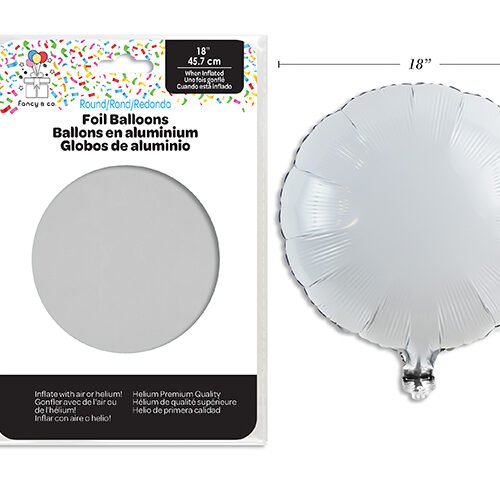 white foil balloon 18" round