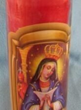 mary w/baby jesus candle