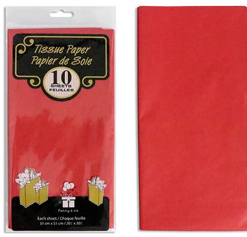 tissue paper red 20x20" (pk10)