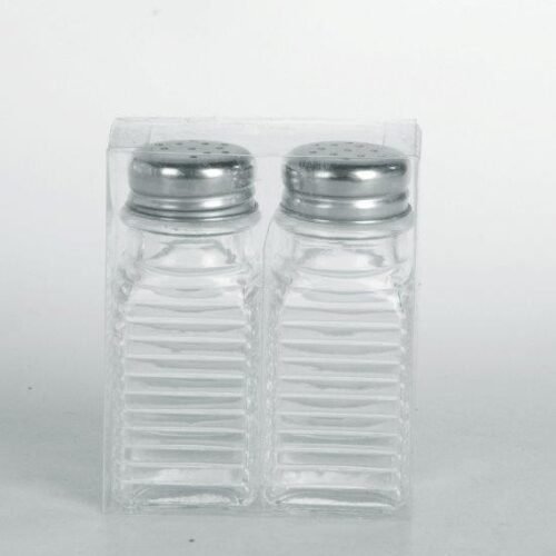 salt & pepper set glass (pk2)