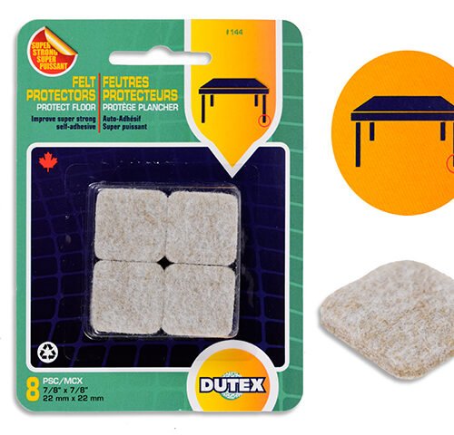 self adhesive felt pads 7/8"x7/8" (pk8)