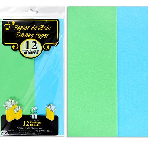 12 sheets tissue paper 2 colors