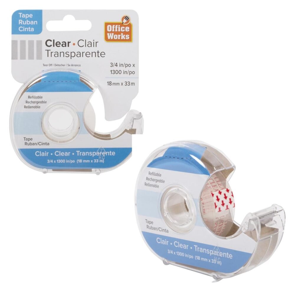 Clear Tape w/Dispenser 3/4x1300"